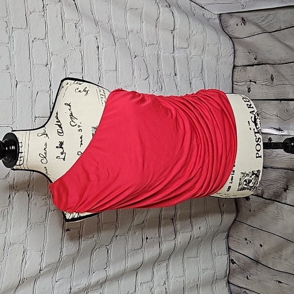 Eri + Ali Anthropologie Red One Shoulder Ruched Top Size L NWT - Picture 1 of 6